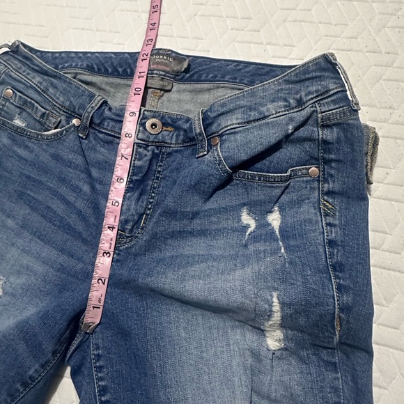 Torrid Blue Cropped Distressed Boyfriend Jeans - Picture 7 of 8